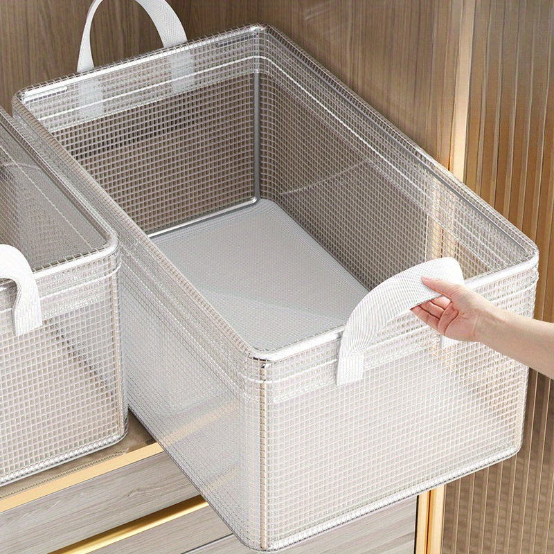 Lot de 4 Boîtes de Rangement Empilables en Plastique avec Cadre en Acier