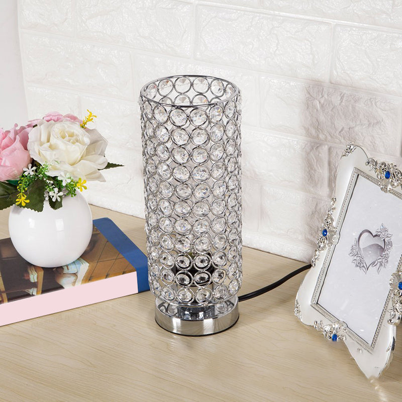 Nevosa | Lampe de table en cristal - Lampe de nuit moderne avec finition chrome