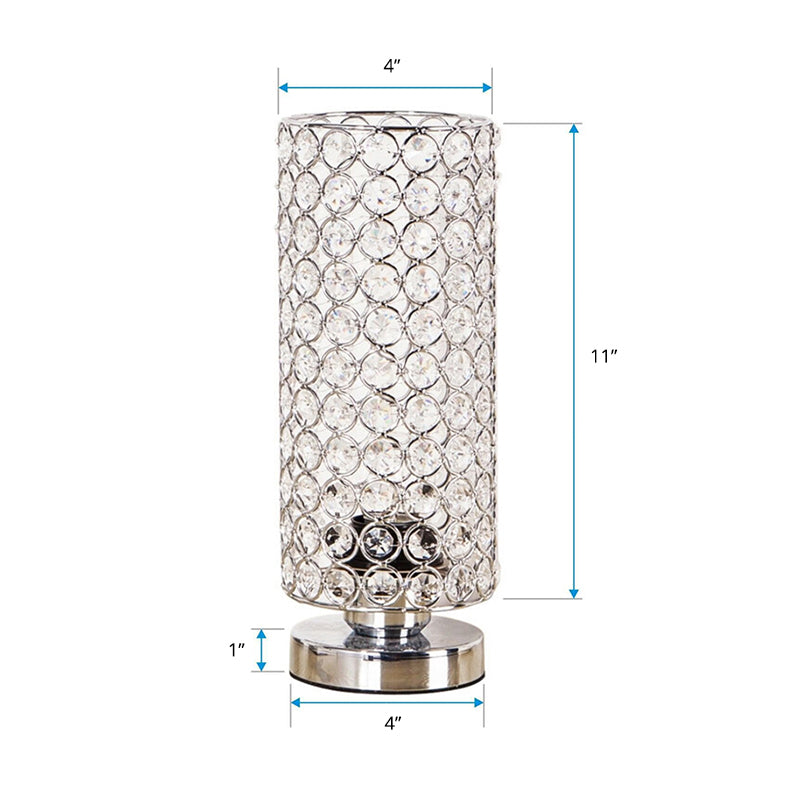 Nevosa | Lampe de table en cristal - Lampe de nuit moderne avec finition chrome