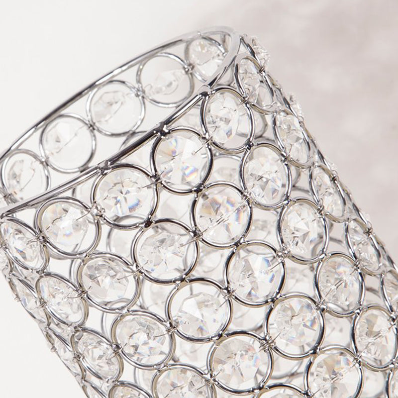 Nevosa | Lampe de table en cristal - Lampe de nuit moderne avec finition chrome