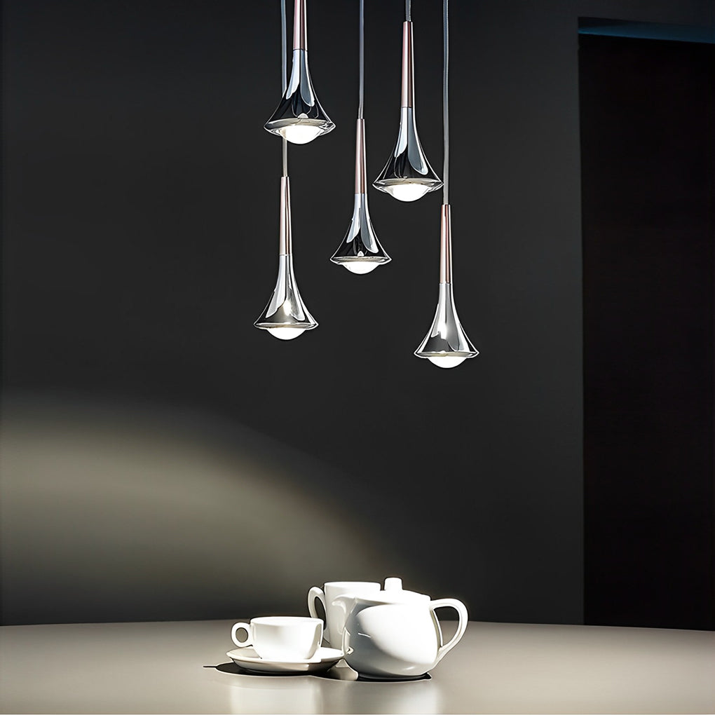 Nevosa | LumiDrop Design Nordique Luminaires Suspendues | Forme de Goutte | Lumière LED Élégante pour Salle à Manger & Salon | En Noir, Or & Chrome