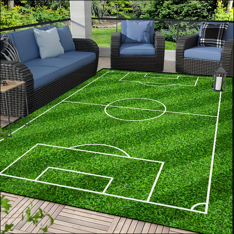 Nevosa | Tapis à motif de terrain de football - tapis de salon antidérapants et lavables pour le salon, la chambre, le jardin ou la salle de jeu