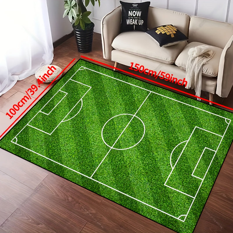 Nevosa | Tapis à motif de terrain de football - tapis de salon antidérapants et lavables pour le salon, la chambre, le jardin ou la salle de jeu
