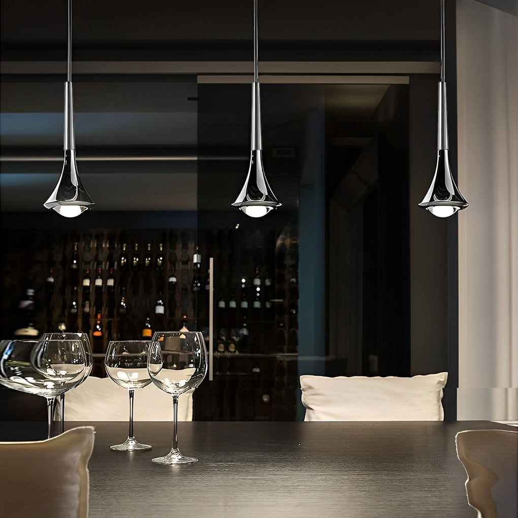Nevosa | LumiDrop Design Nordique Luminaires Suspendues | Forme de Goutte | Lumière LED Élégante pour Salle à Manger & Salon | En Noir, Or & Chrome