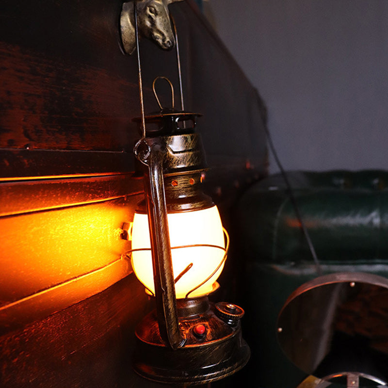 Nevosa | Lampe de table traditionnelle vintage ronde en fer acrylique LED pour le salon