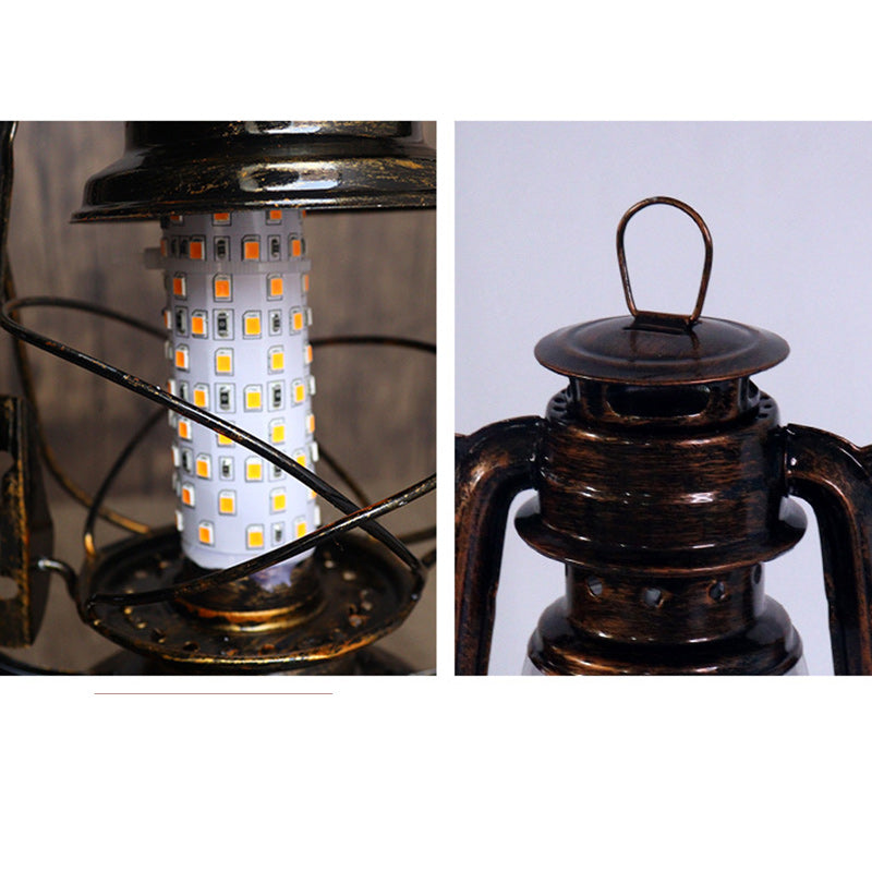 Nevosa | Lampe de table traditionnelle vintage ronde en fer acrylique LED pour le salon