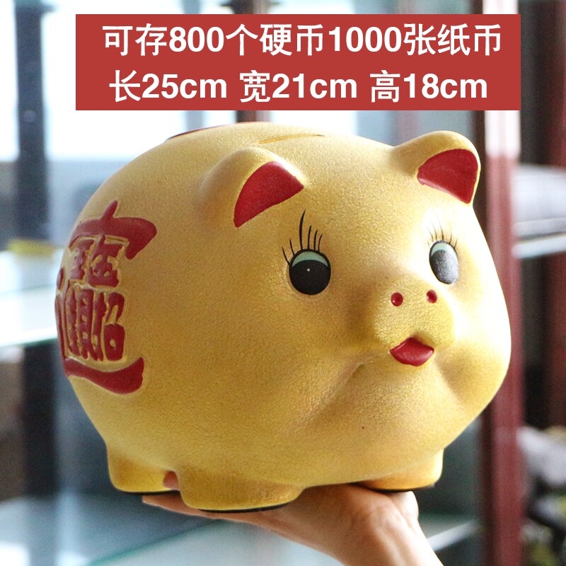 Nevosa | Tirelire en céramique cochon chanceux grande capacité boîte de rangement pour enfants mignonne animal cochon verre tirelire pour enfants cadeau