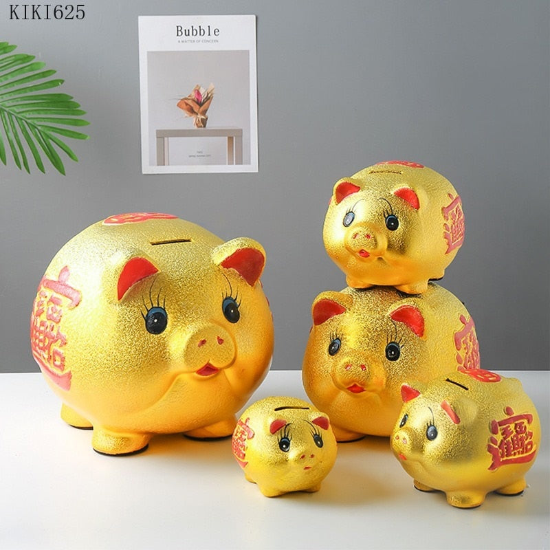 Nevosa | Tirelire en céramique cochon chanceux grande capacité boîte de rangement pour enfants mignonne animal cochon verre tirelire pour enfants cadeau