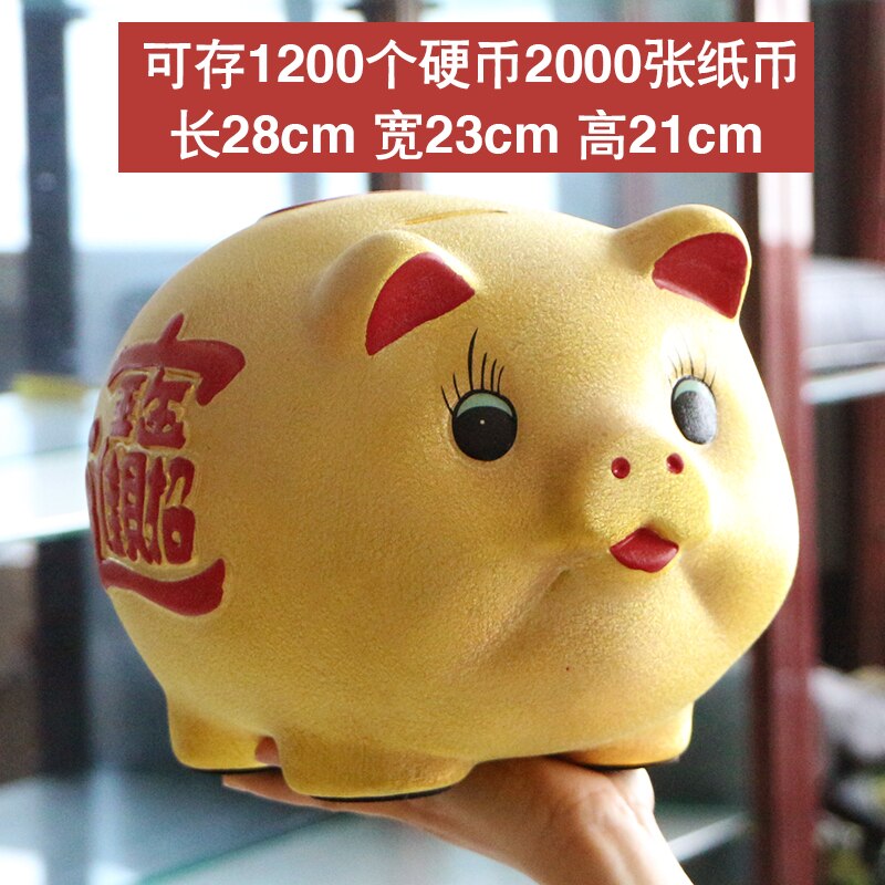Nevosa | Tirelire en céramique cochon chanceux grande capacité boîte de rangement pour enfants mignonne animal cochon verre tirelire pour enfants cadeau