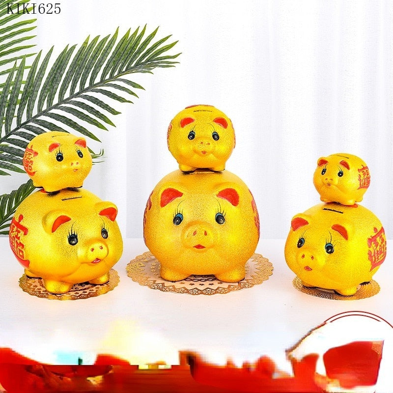 Nevosa | Tirelire en céramique cochon chanceux grande capacité boîte de rangement pour enfants mignonne animal cochon verre tirelire pour enfants cadeau