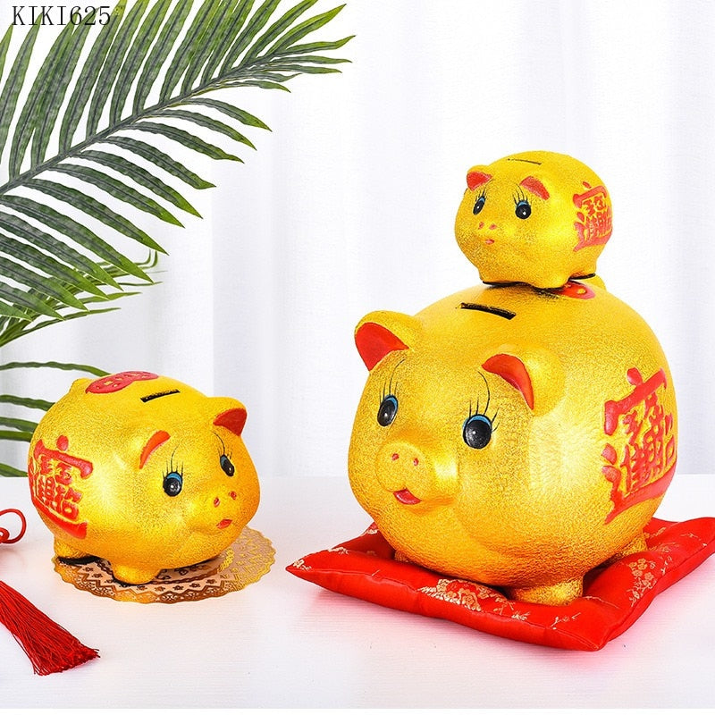 Nevosa | Tirelire en céramique cochon chanceux grande capacité boîte de rangement pour enfants mignonne animal cochon verre tirelire pour enfants cadeau