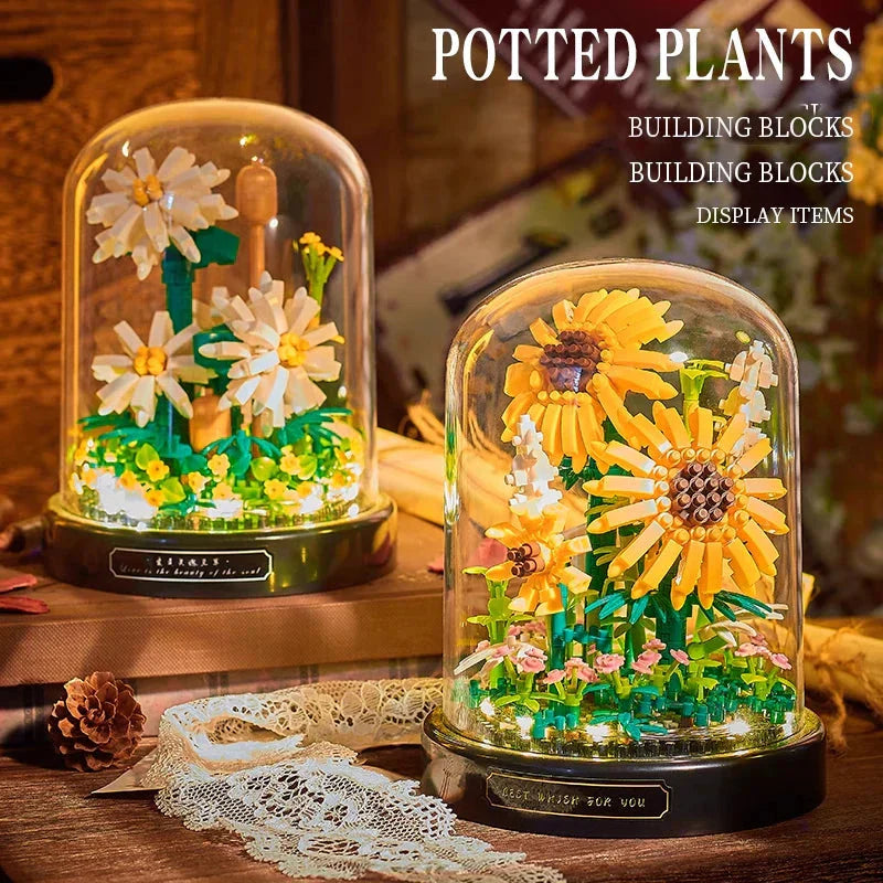 Nevosa | BloomBrick DIY Micro Fleur Blocs de Construction | Mini Casse-Tête en Briques | Décoration d'Intérieur & Idée Cadeau pour Enfants