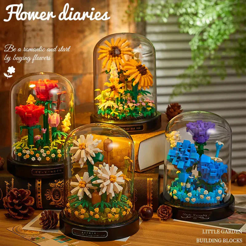 Nevosa | BloomBrick DIY Micro Fleur Blocs de Construction | Mini Casse-Tête en Briques | Décoration d'Intérieur & Idée Cadeau pour Enfants