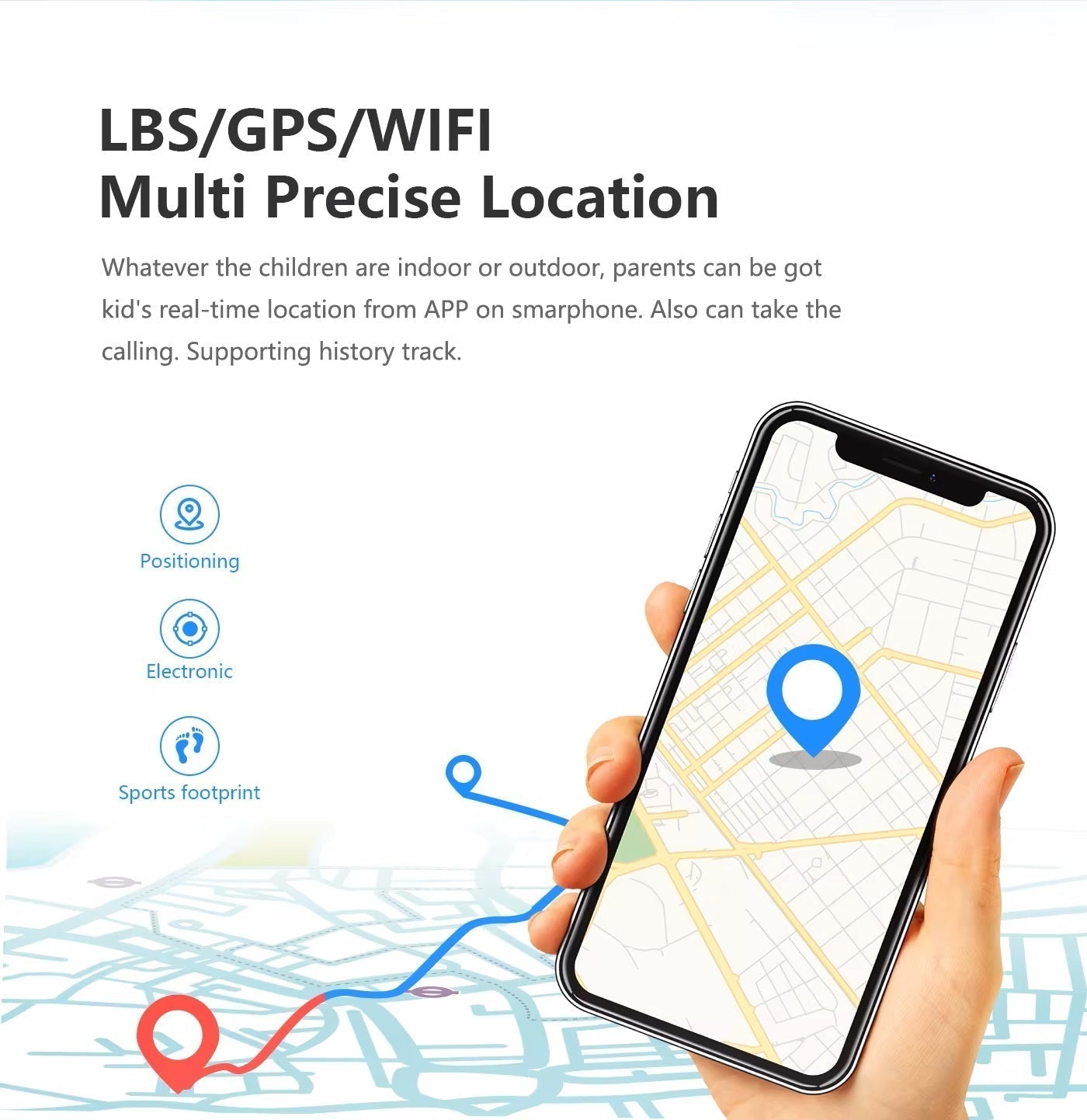 Nevosa | Montre intelligente GPS de localisation 4G et WiFi pour enfants avec appel vidéo pour filles et garçons