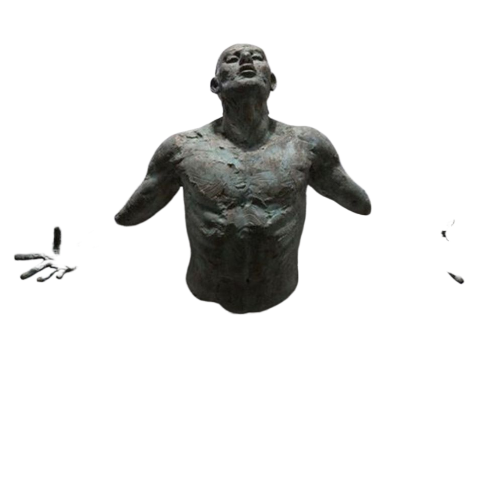 Nevosa | Imitation Cuivre Résine Ornement Figure Abstraite Art Mural Grimpant 3D À Travers Mur Statue Sculpture