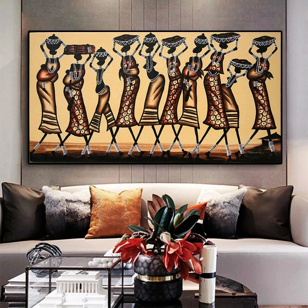 Nevosa | Grande Tailles Peinture en Toile Femme Africaine Abstraite