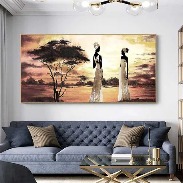 Nevosa | Grande Tailles Peinture en Toile Femme Africaine Abstraite