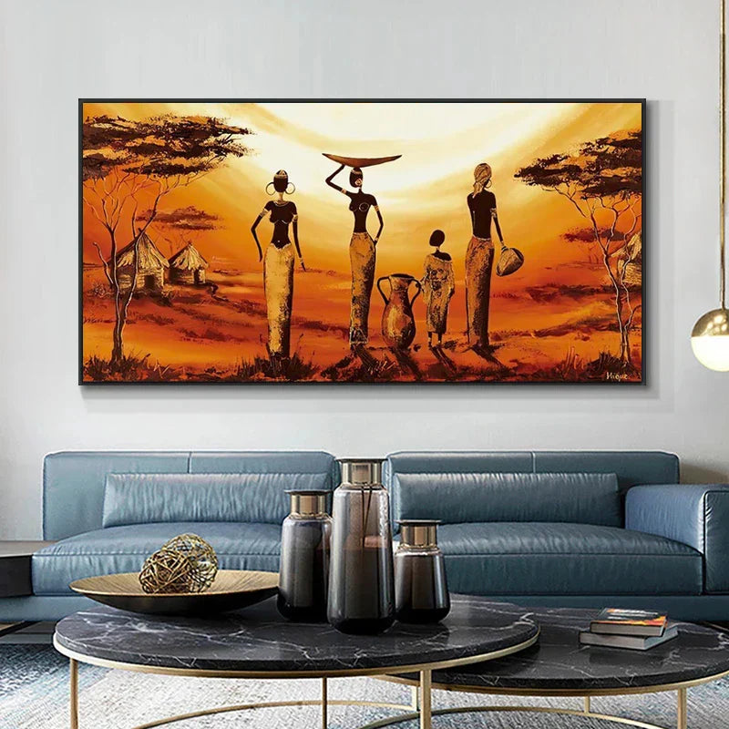Nevosa | Grande Tailles Peinture en Toile Femme Africaine Abstraite