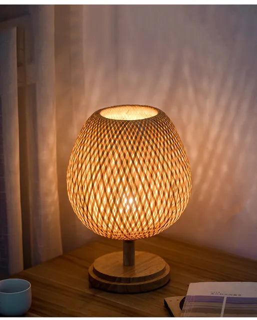 Nevosa | Lampe en rotin - Lampe panier à intensité variable pour la décoration de la chambre et du salon
