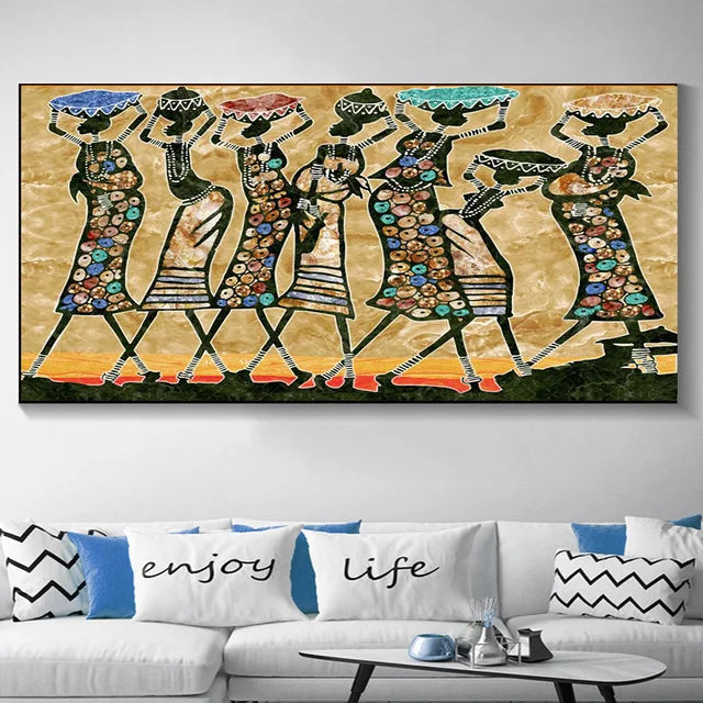 Nevosa | Grande Tailles Peinture en Toile Femme Africaine Abstraite