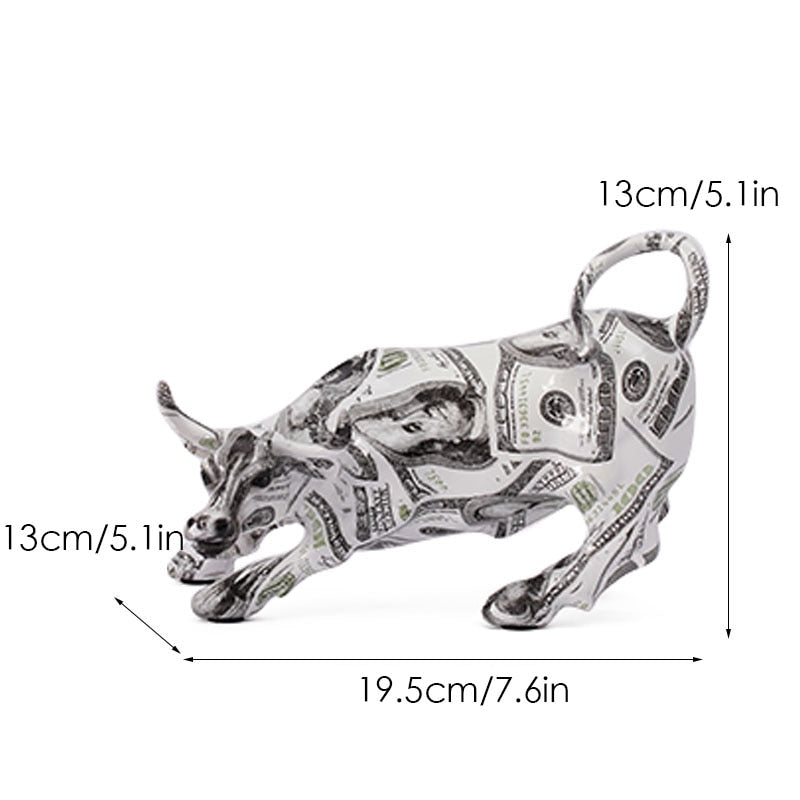 Nevosa | Graffiti-Painting Résine Figurines Taureau Décoration Maison Salon Chambre Bureau Bureau Feng Shui Ornements Collection Statues
