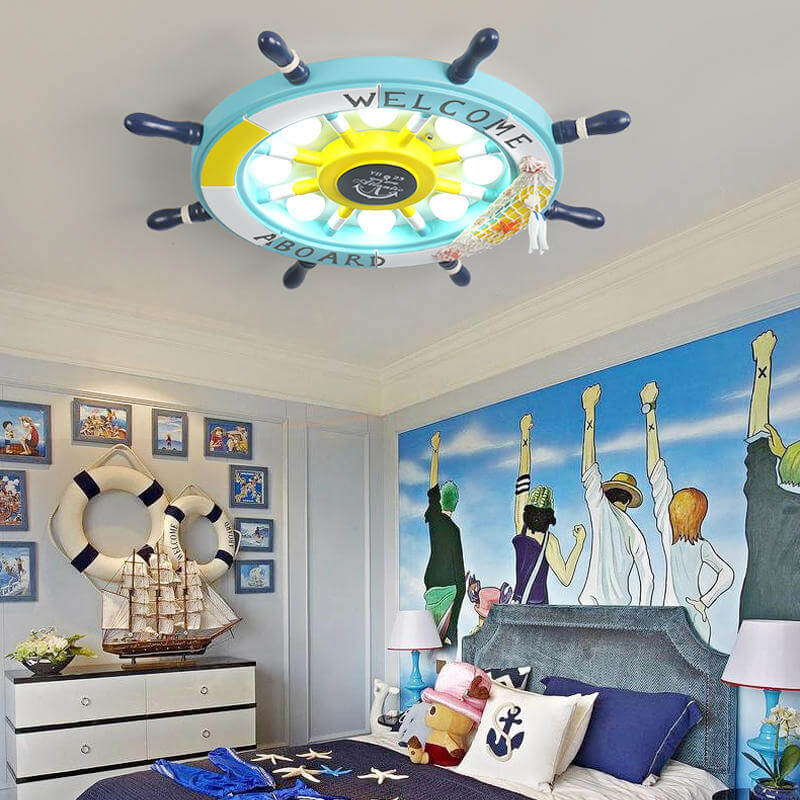 Nevosa | NautiGlow Lampe de Plafond LED pour Enfants | Design Bateau à Voile | Style Dessin Animé | Éclairage Ambiant