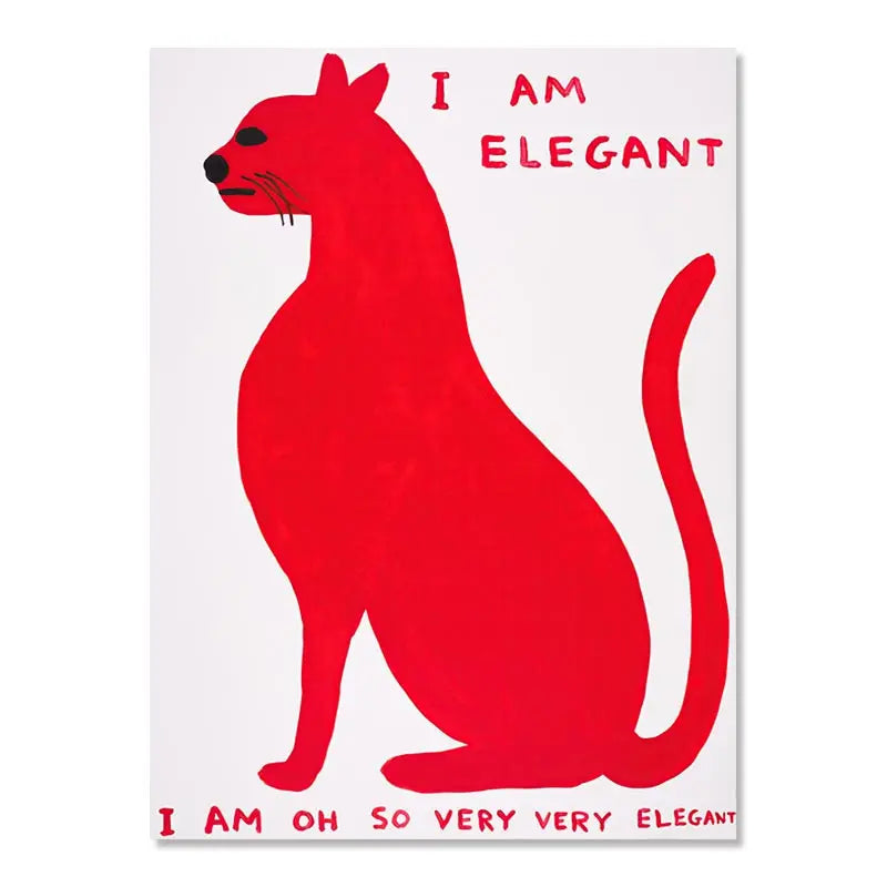 Nevosa | David Shrigley Lapin Chat Vin Biscuit Train Art Mural Impressions Abstraites Toile Peinture Affiche Nordique Images Décor Salon