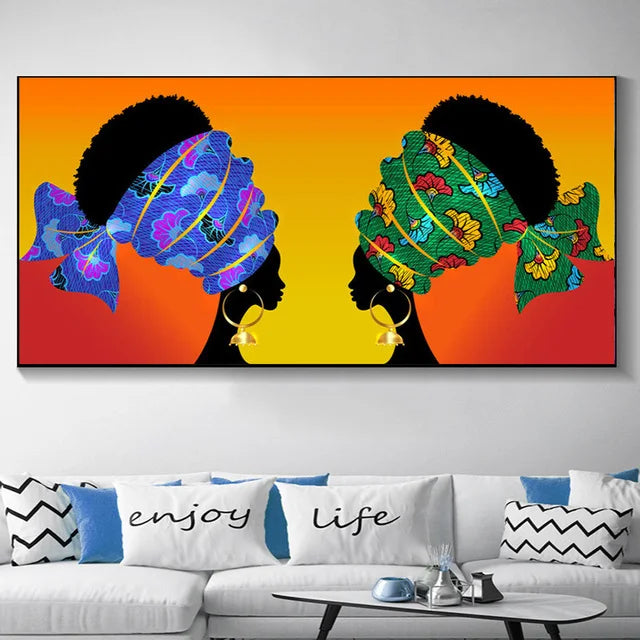 Nevosa | Grande Tailles Peinture en Toile Femme Africaine Abstraite