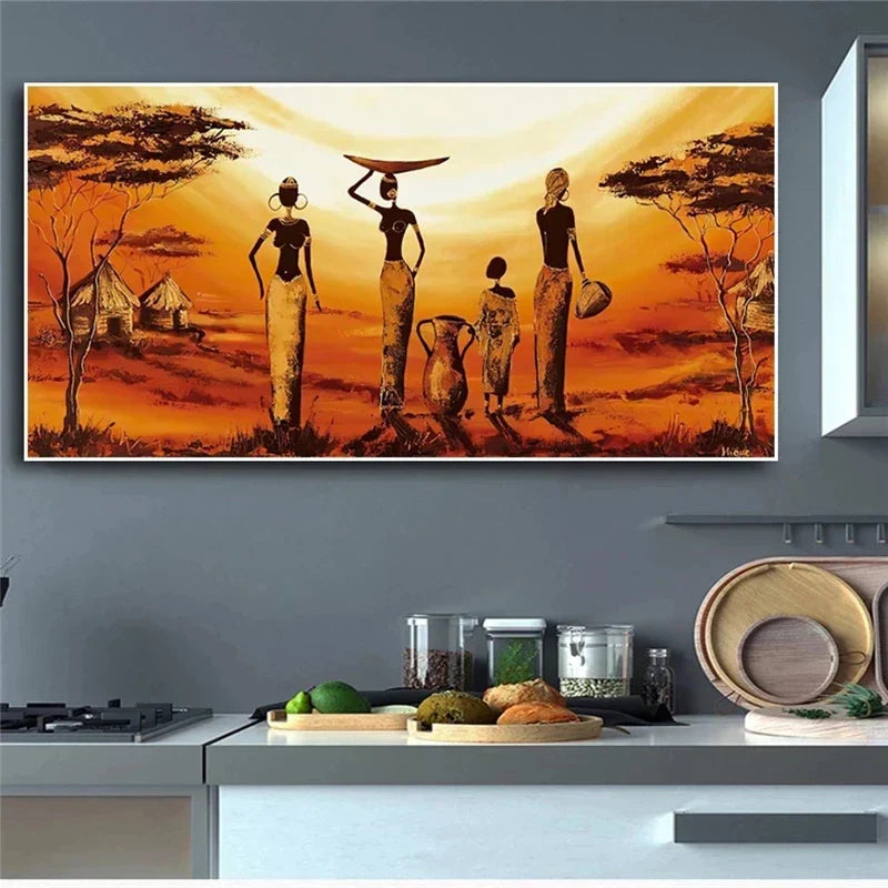 Nevosa | Grande Tailles Peinture en Toile Femme Africaine Abstraite
