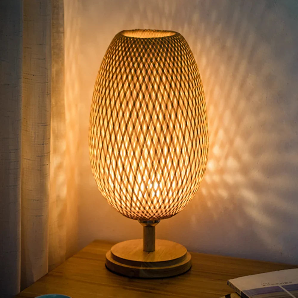 Nevosa | Lampe en rotin - Lampe panier à intensité variable pour la décoration de la chambre et du salon