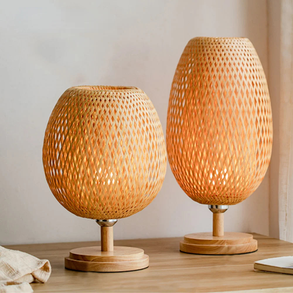 Nevosa | Lampe en rotin - Lampe panier à intensité variable pour la décoration de la chambre et du salon