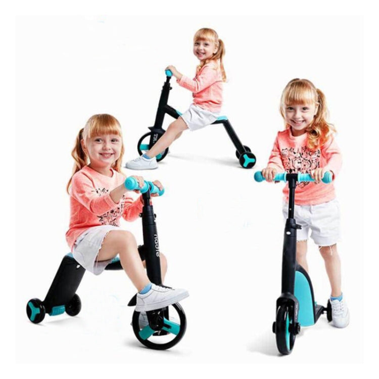 Nevosa | nadle Vélo d'équilibre pliable trois roues trois modes Trottinette pour enfants (Bleu)