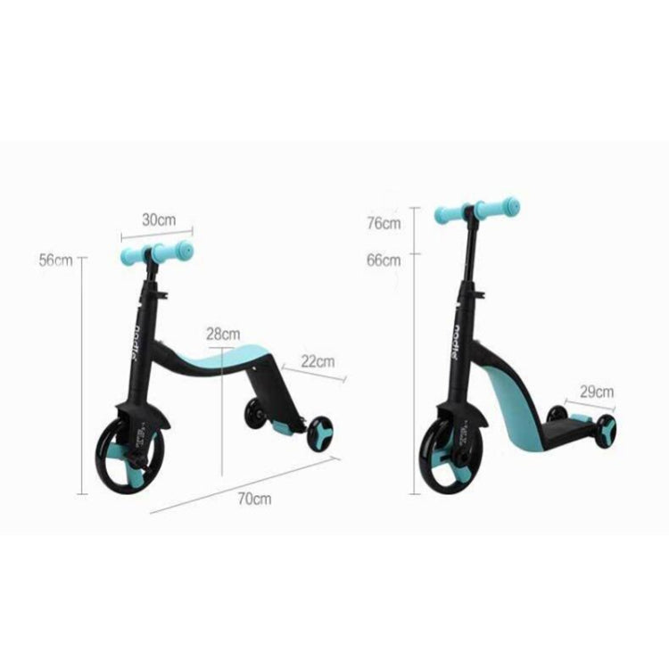 Nevosa | nadle Vélo d'équilibre pliable trois roues trois modes Trottinette pour enfants (Bleu)
