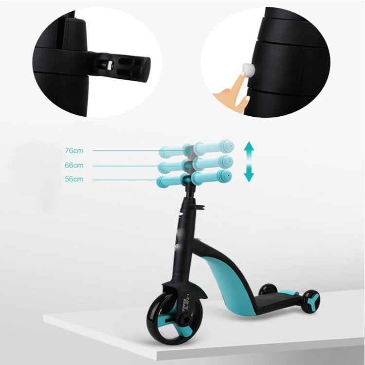 Nevosa | nadle Vélo d'équilibre pliable trois roues trois modes Trottinette pour enfants (Bleu)