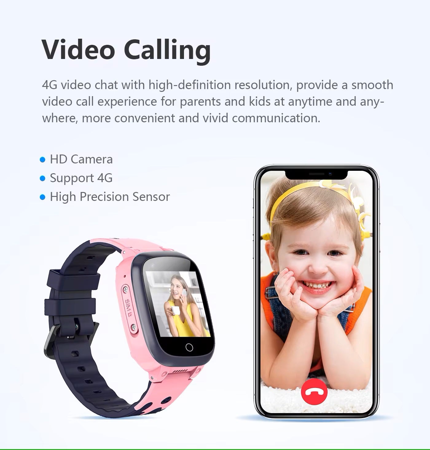 Nevosa | Montre intelligente GPS de localisation 4G et WiFi pour enfants avec appel vidéo pour filles et garçons