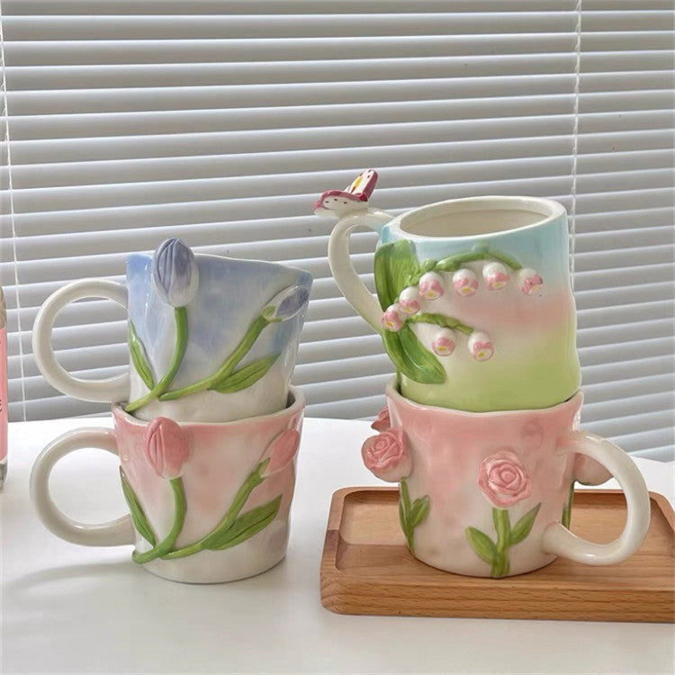 Nevosa | Mug peint à la main floral 3D Frendorf