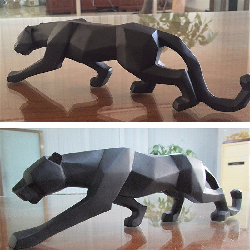Nevosa | Sculpture géométrique en résine moderne de panthère noire