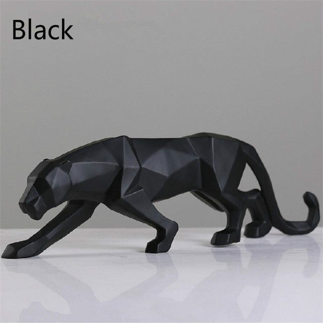 Nevosa | Sculpture géométrique en résine moderne de panthère noire