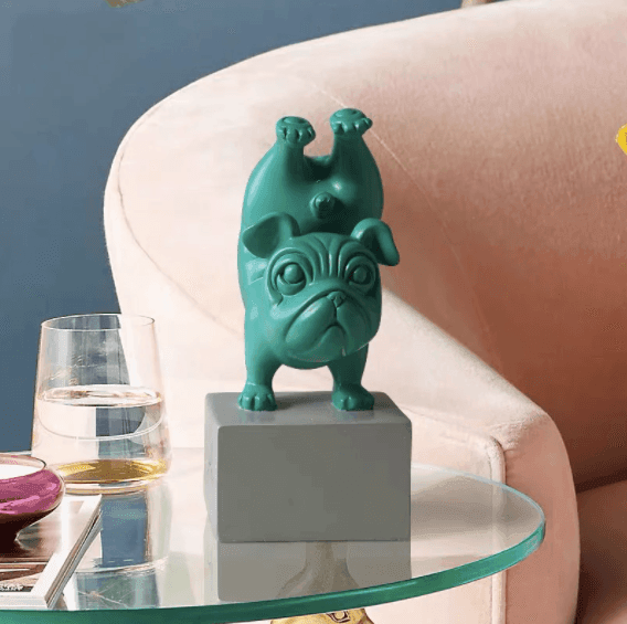 Nevosa | Figurine de Bulldog Abstrait en Résine pour Yoga