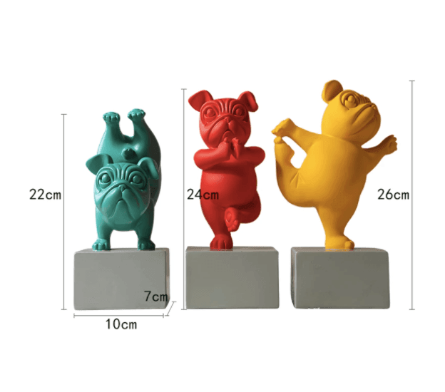 Nevosa | Figurine de Bulldog Abstrait en Résine pour Yoga