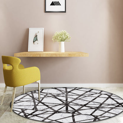 Nevosa | Tapis Novateur Blanc Tapis en Polyester Abstrait Lavable en Machine Tapis Antidérapant pour le Salon