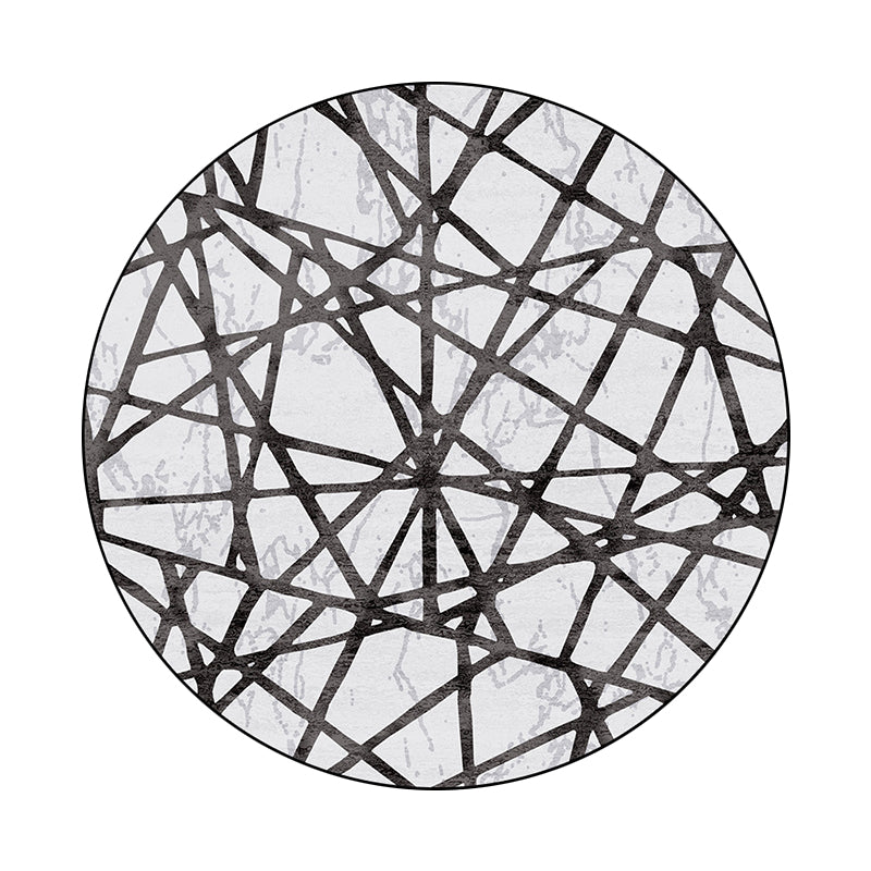 Nevosa | Tapis Novateur Blanc Tapis en Polyester Abstrait Lavable en Machine Tapis Antidérapant pour le Salon