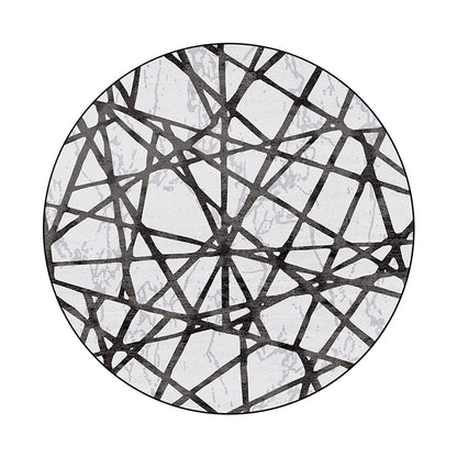 Nevosa | Tapis Novateur Blanc Tapis en Polyester Abstrait Lavable en Machine Tapis Antidérapant pour le Salon