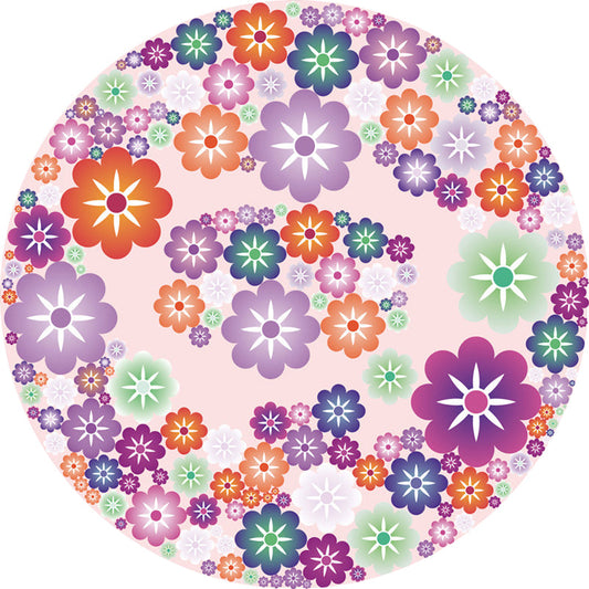 Nevosa | Tapis à Motif Floral Unique Rose et Orange Tapis pour Enfants Polyester Amical pour les Animaux Lavable Tapis Antidérapant pour la Chambre des Enfants