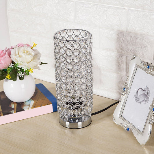 Nevosa | Lampe de table en cristal - Lampe de nuit moderne avec finition chrome