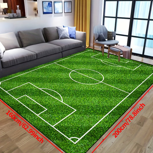 Nevosa | Tapis à motif de terrain de football - tapis de salon antidérapants et lavables pour le salon, la chambre, le jardin ou la salle de jeu