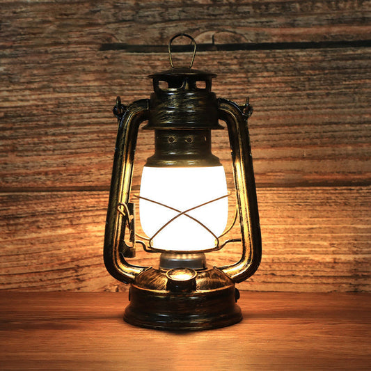 Nevosa | Lampe de table traditionnelle vintage ronde en fer acrylique LED pour le salon