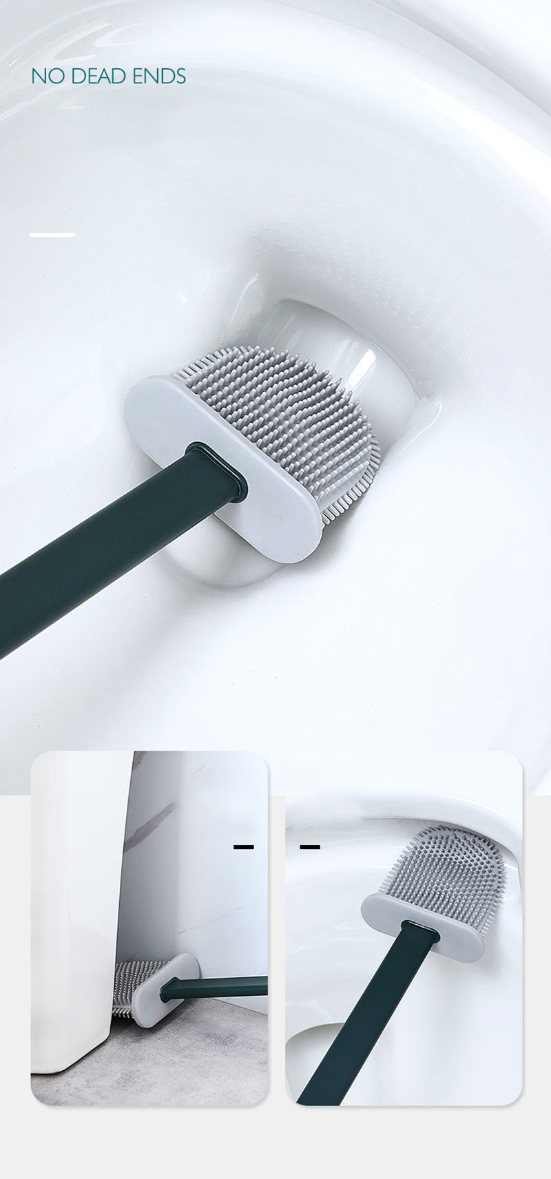 Brosse WC ergonomique en silicone pour un nettoyage efficace