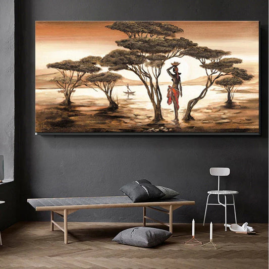 Nevosa | Grande Tailles Peinture en Toile Femme Africaine Abstraite