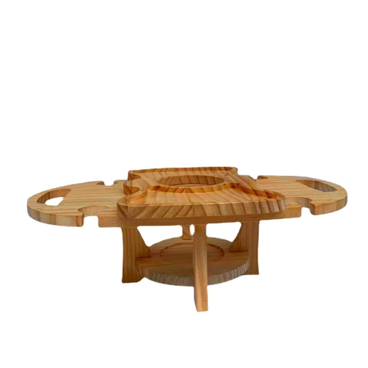 Nevosa | Table de pique-nique d'extérieur en bois pliable avec refroidisseur à vin (Couleur bois)